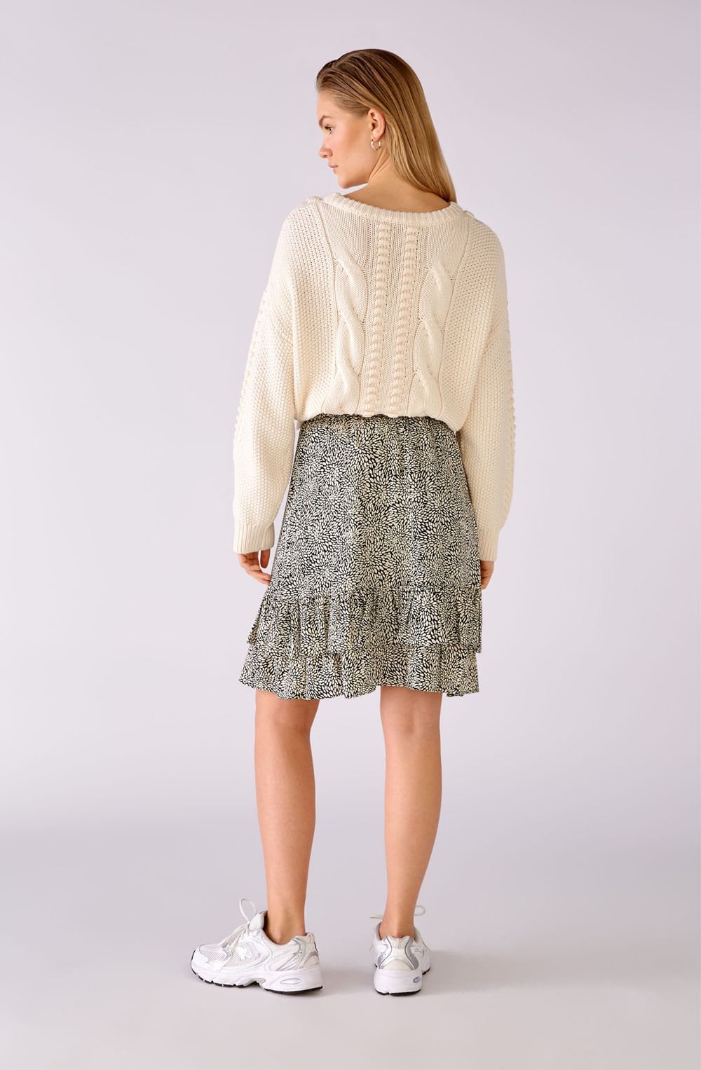 Abstract Floral Ruffle Skirt