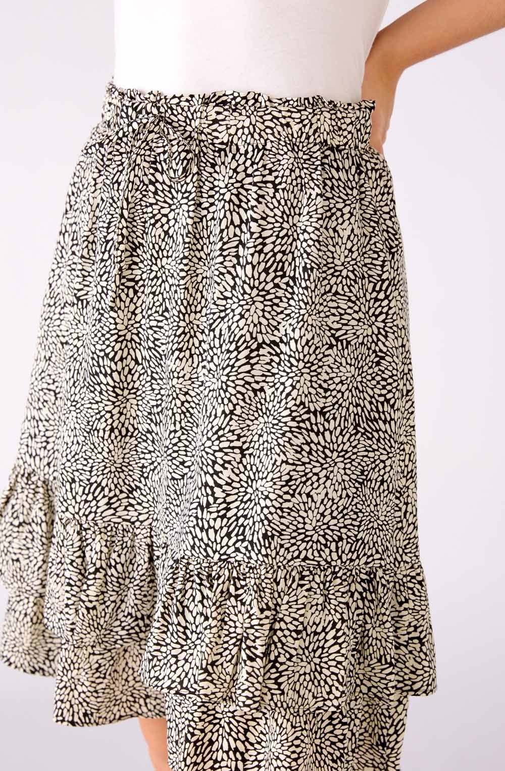 Abstract Floral Ruffle Skirt