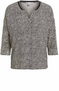Abstract Floral V Neck Blouse