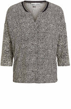 Abstract Floral V Neck Blouse