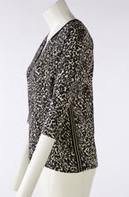 Abstract Floral V Neck Blouse
