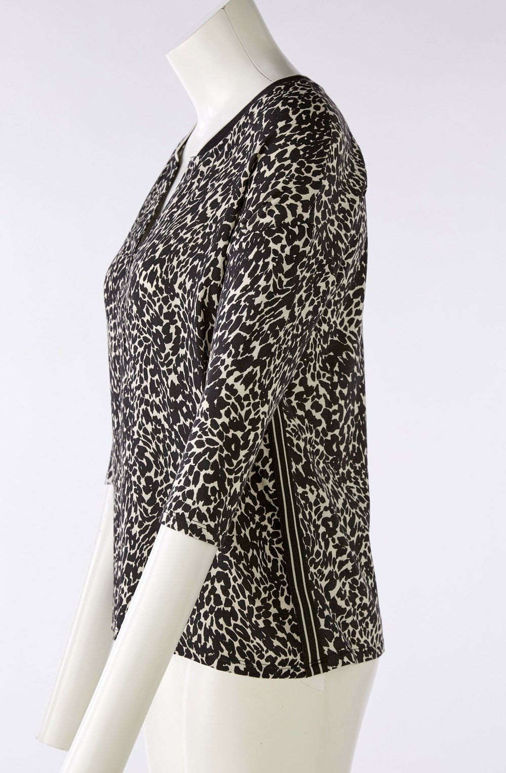 Abstract Floral V Neck Blouse
