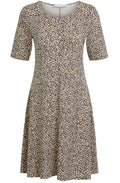 Animal Print A Line Jersey Dress