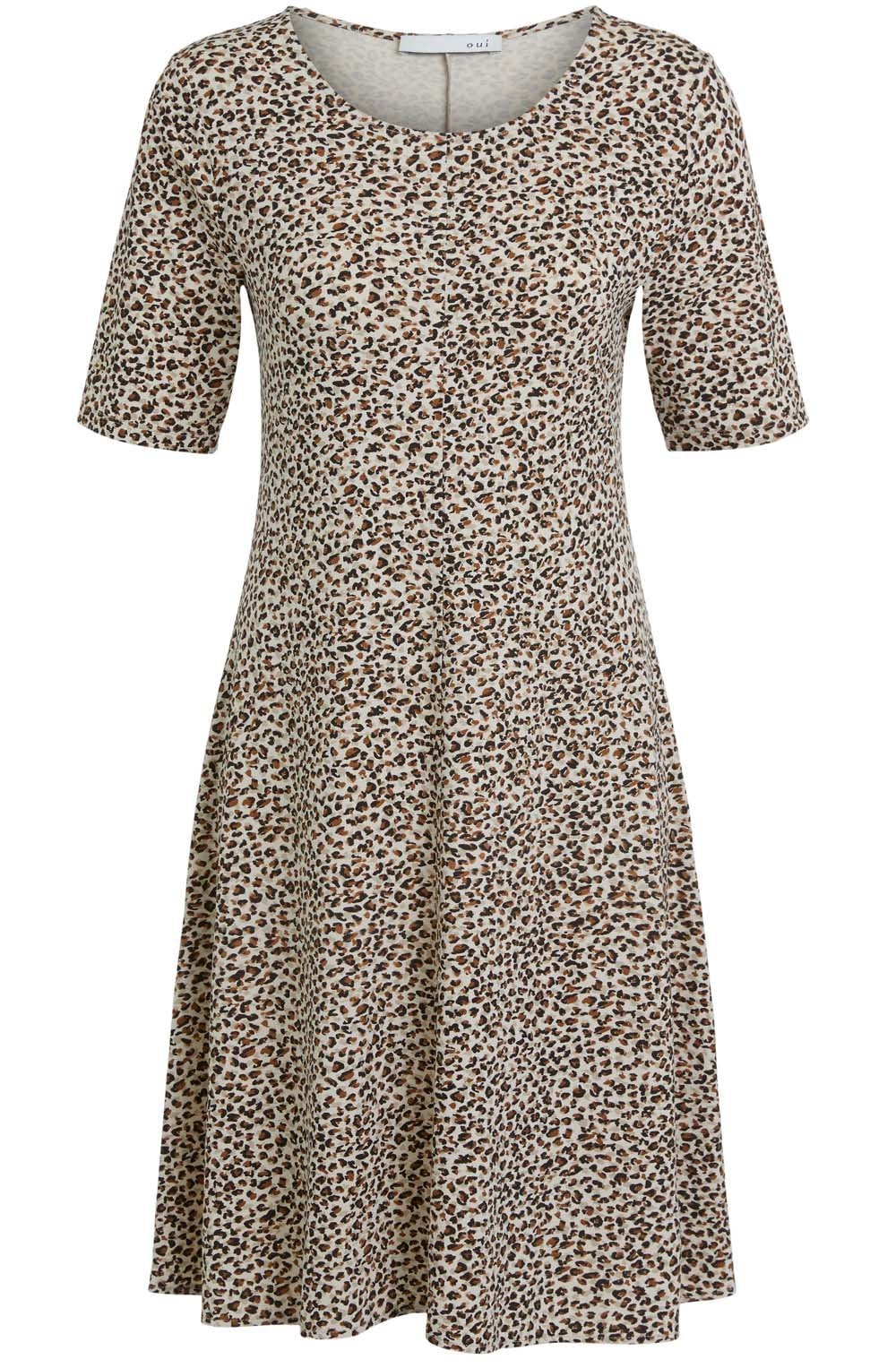 Animal Print A Line Jersey Dress