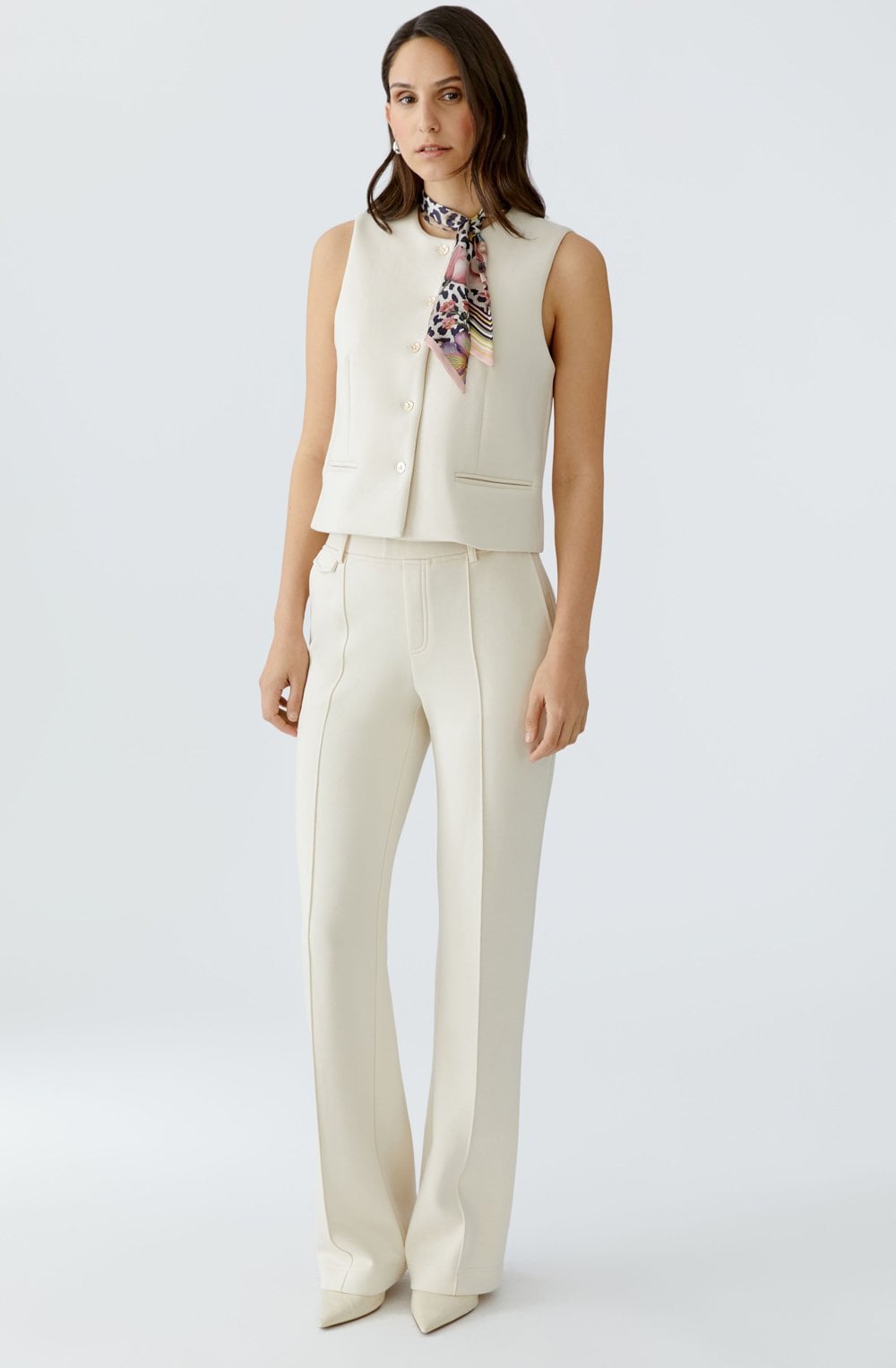 Animal Print and Floral Silk Touch Slim Scarf