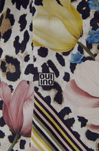 Animal Print and Floral Silk Touch Slim Scarf