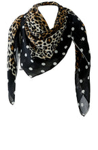 Animal Print and Polka Dot Scarf