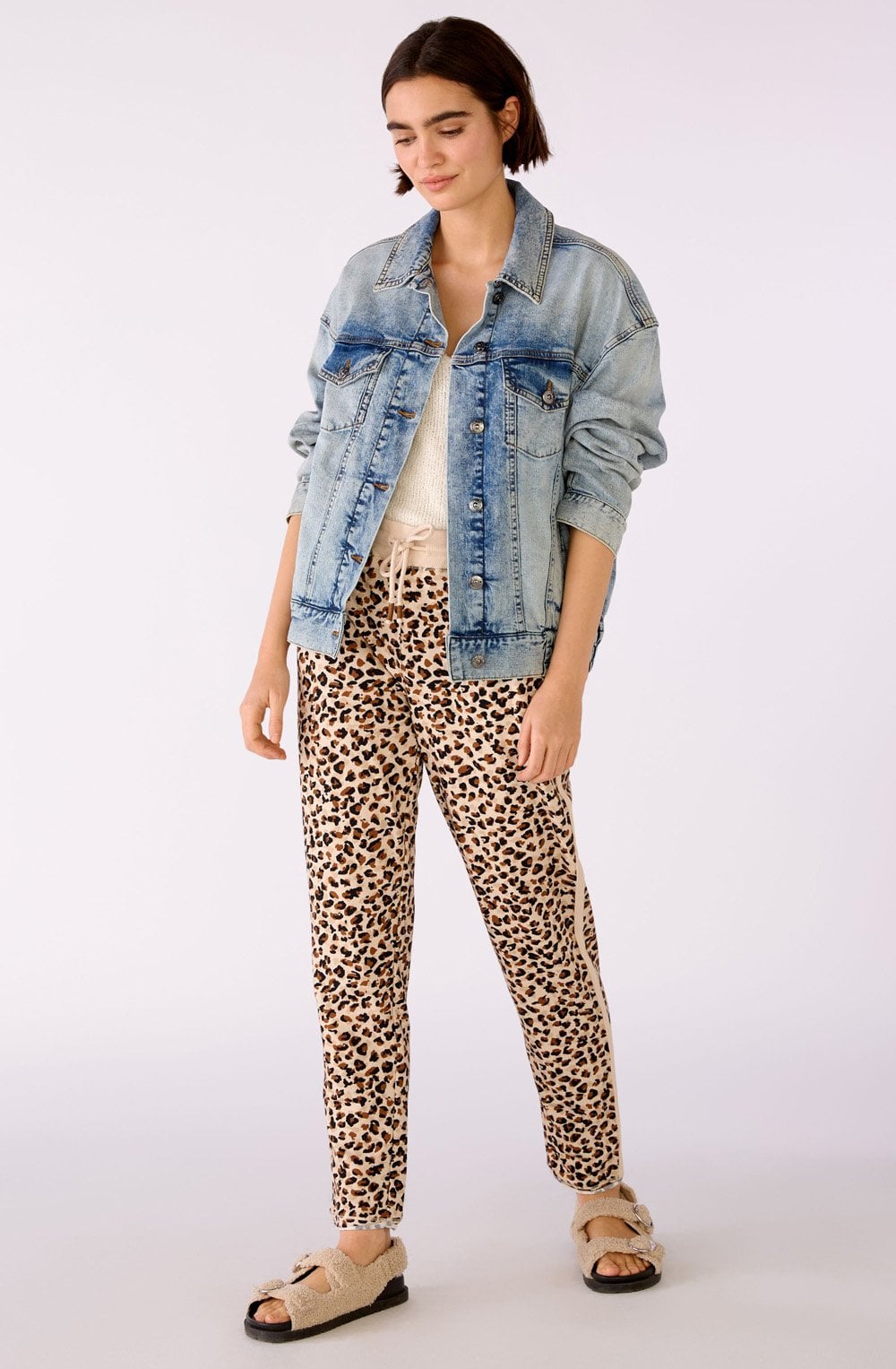 Animal Print Casual Trousers