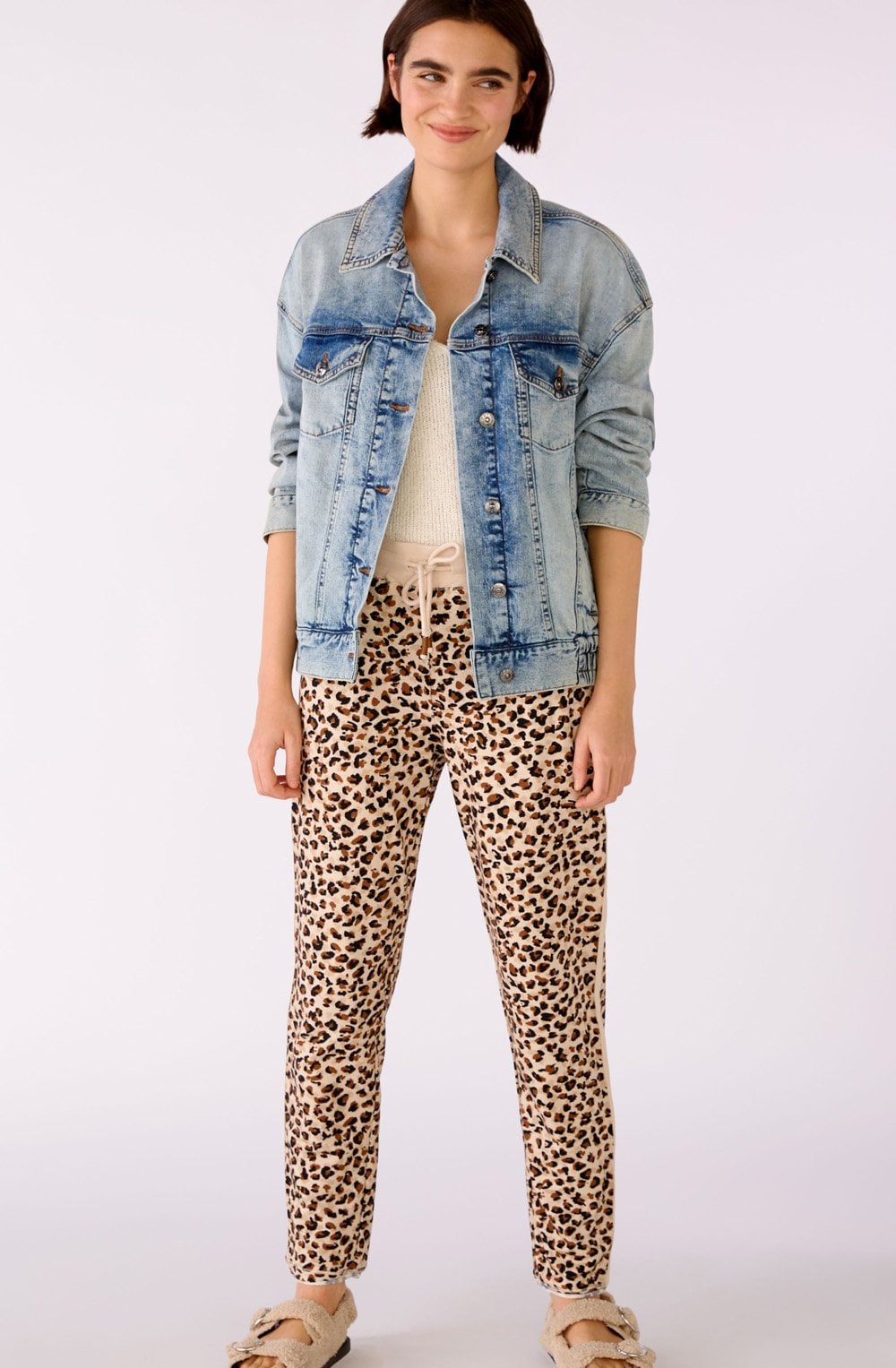 Animal Print Casual Trousers