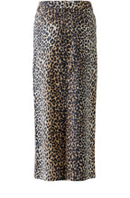 Animal Print Denim Maxi Skirt