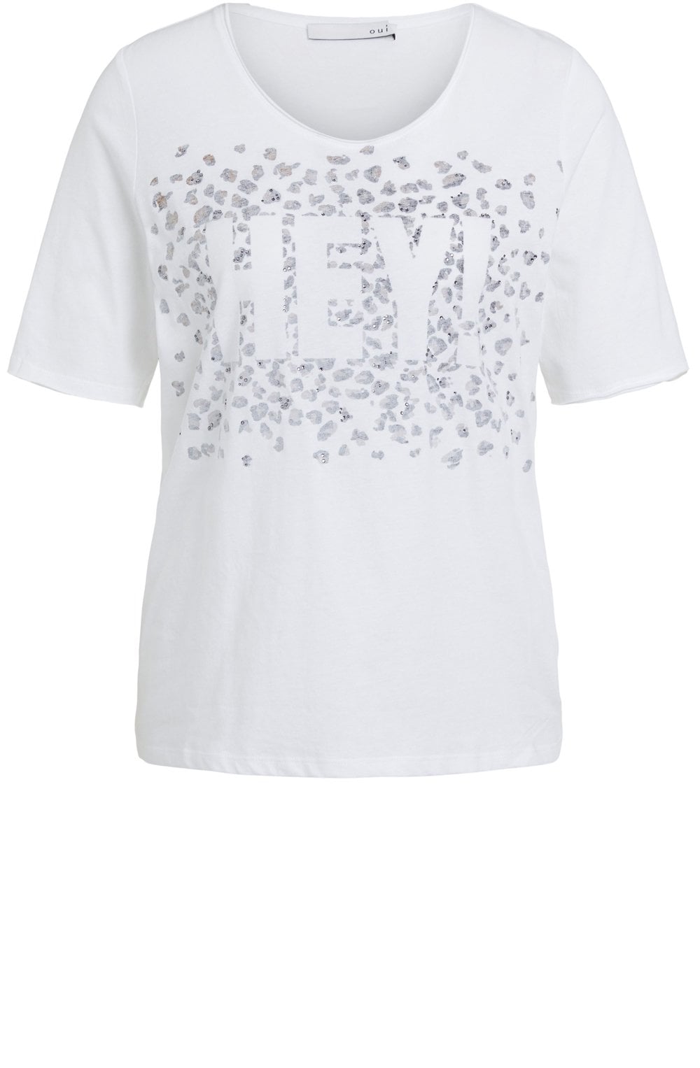 Animal Print Hey Slogan T Shirt