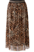 Animal Print Plise Midi Skirt