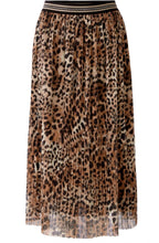 Animal Print Plise Midi Skirt