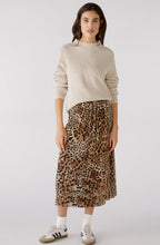 Animal Print Plise Midi Skirt