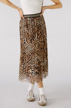 Animal Print Plise Midi Skirt