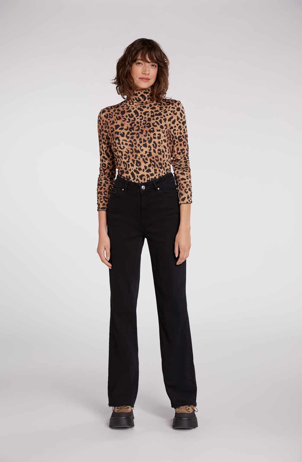 Animal Print Polo Neck