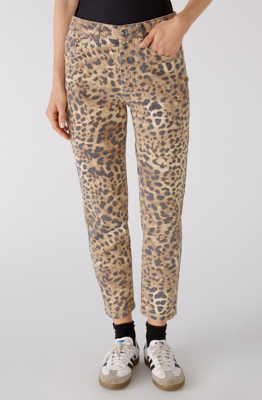 Animal Print Relaxed Tapered Jeans