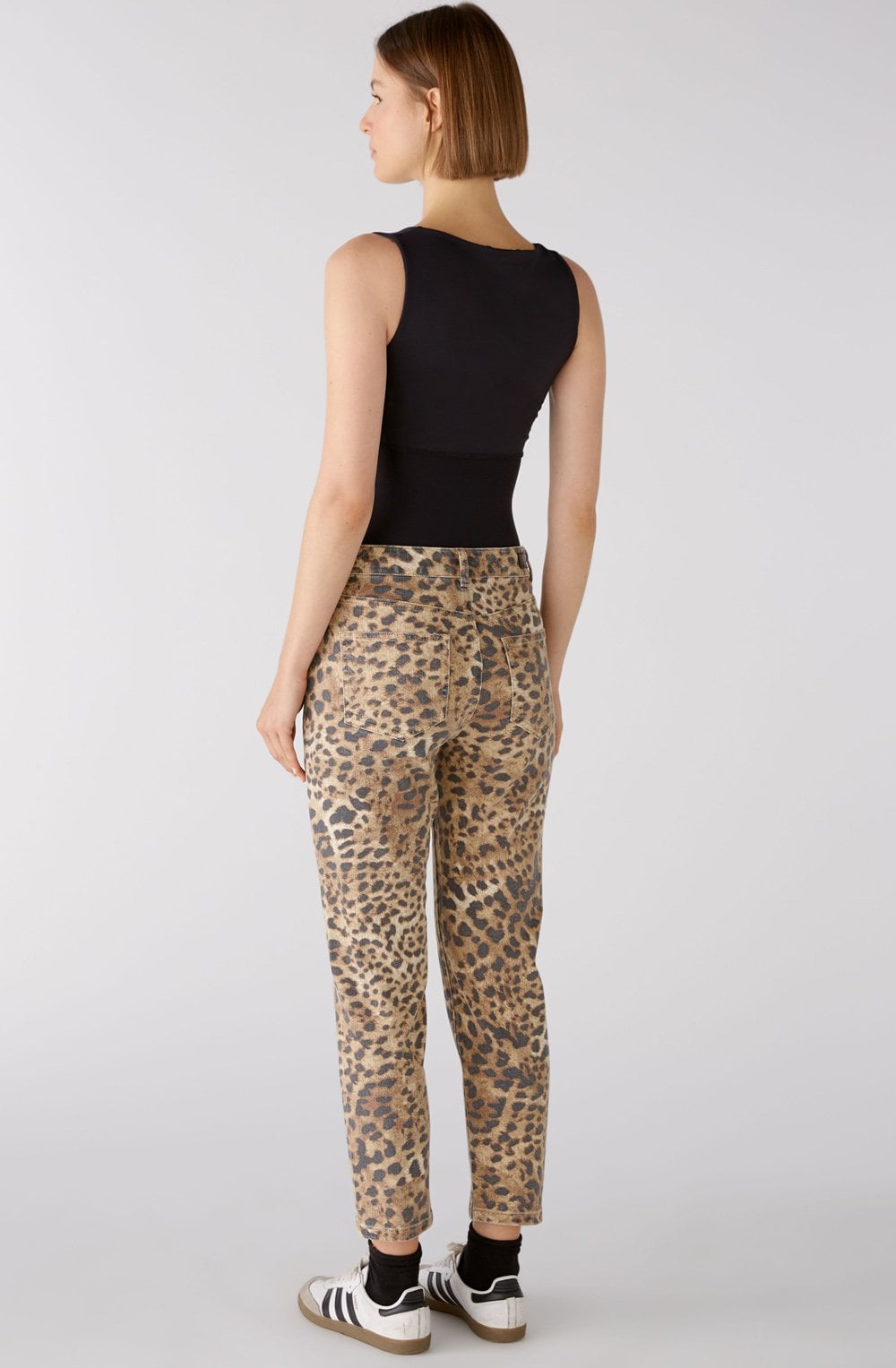 Animal Print Relaxed Tapered Jeans