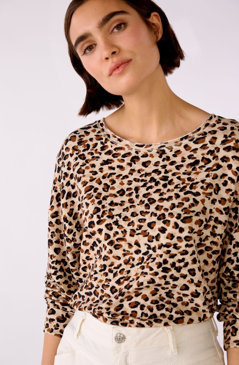 Animal Print Round Neck Top