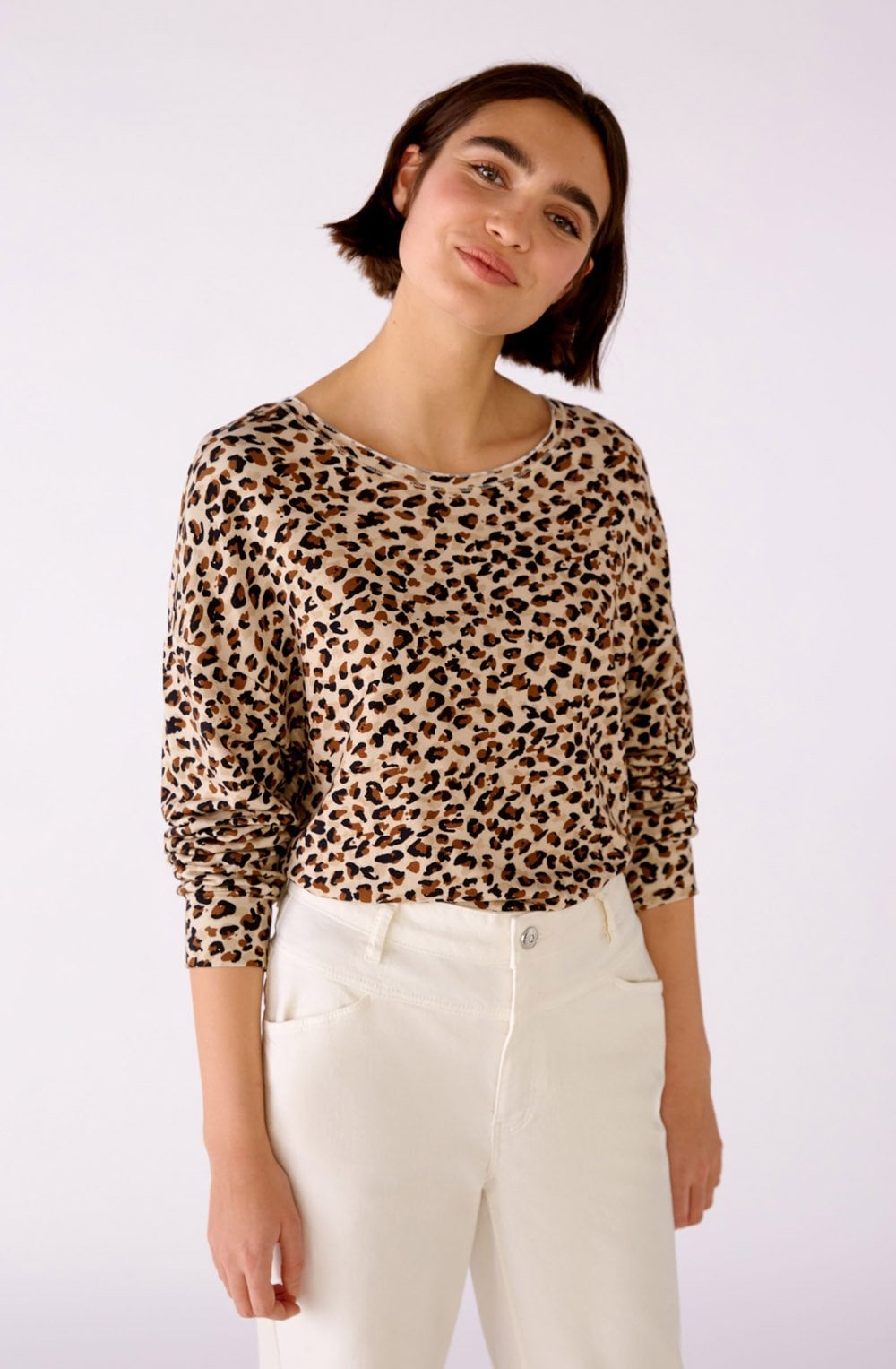 Animal Print Round Neck Top