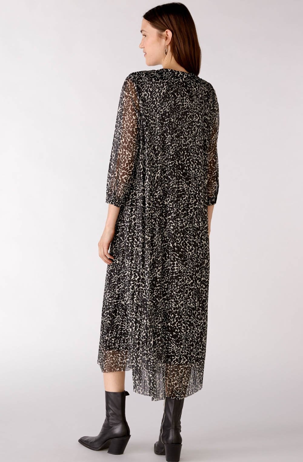 Animal Print Semi Sheer Full Length Dress