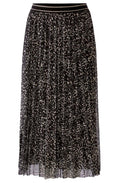Animal Print Semi Sheer Pleated Skirt