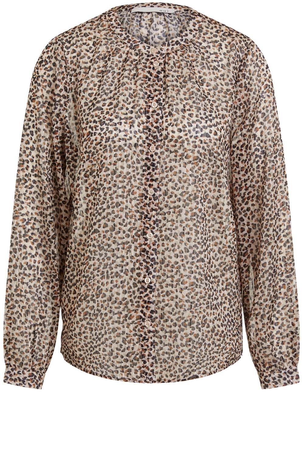 Animal Print Sheer Blouse