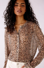 Animal Print Sheer Blouse