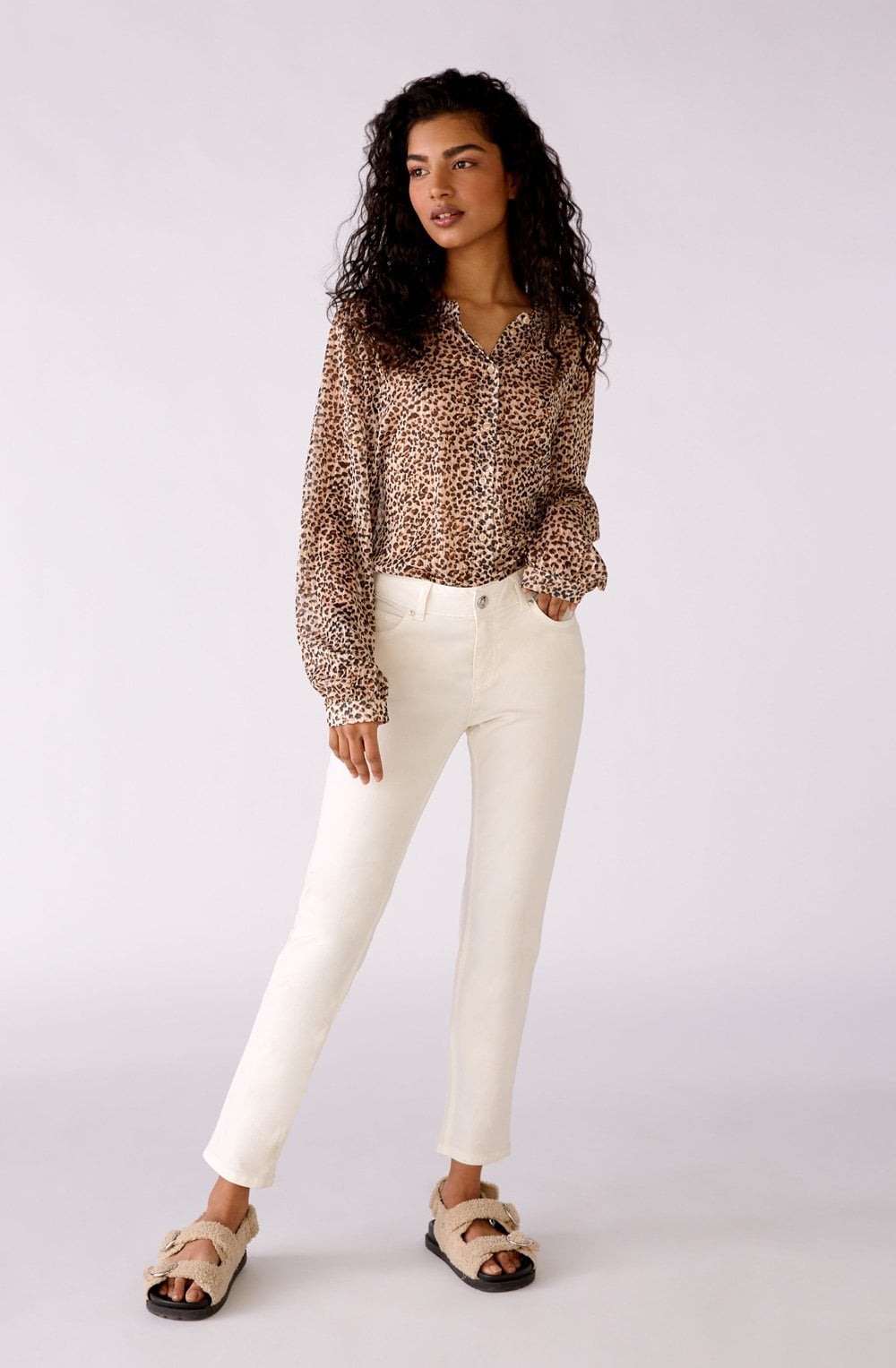 Animal Print Sheer Blouse