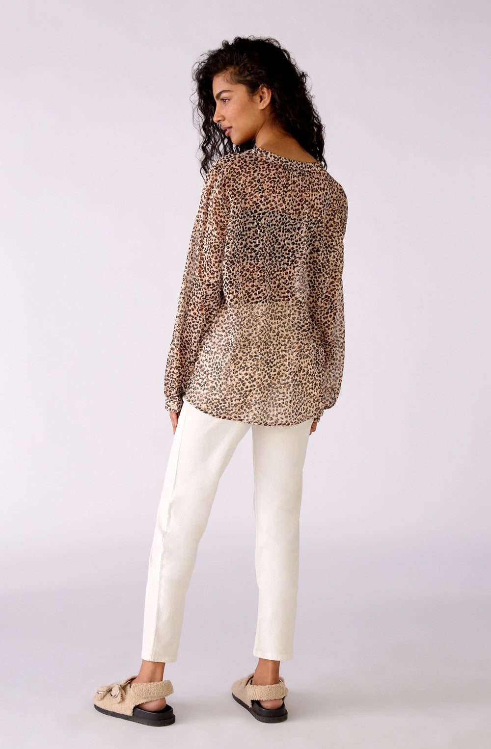 Animal Print Sheer Blouse