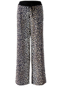 Animal Print Silk Touch Wide Leg Trousers