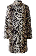 Animal Print Straight Cut Coat