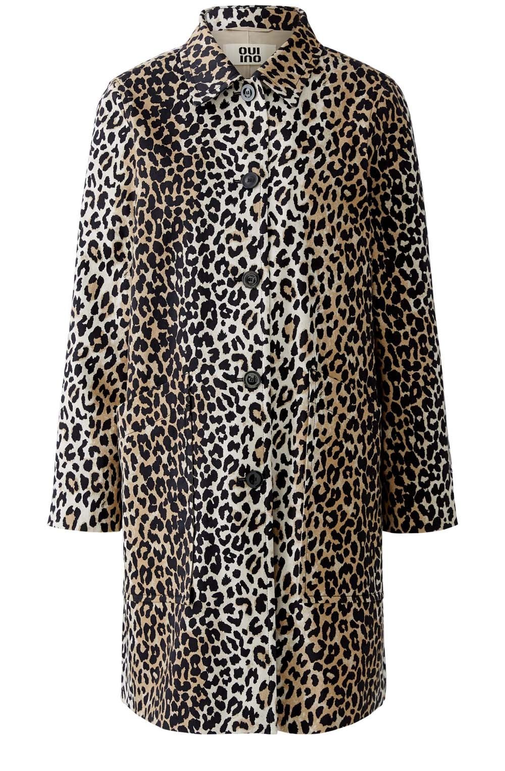 Animal Print Straight Cut Coat