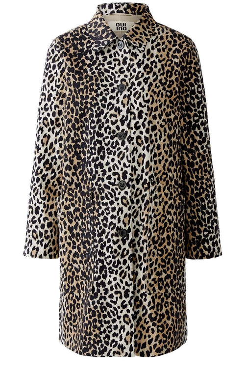 Animal Print Straight Cut Coat