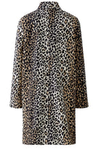 Animal Print Straight Cut Coat