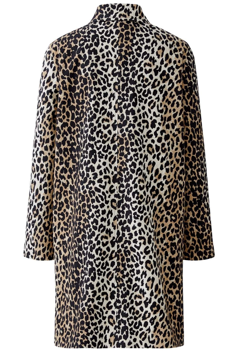 Animal Print Straight Cut Coat