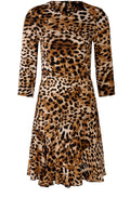 Animal Print Tiered Knee Length Dress