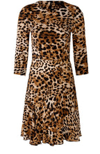 Animal Print Tiered Knee Length Dress