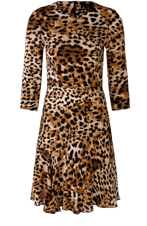 Animal Print Tiered Knee Length Dress