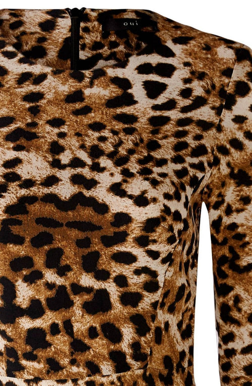 Animal Print Tiered Knee Length Dress