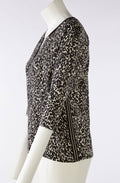 Animal Print V Neck Blouse