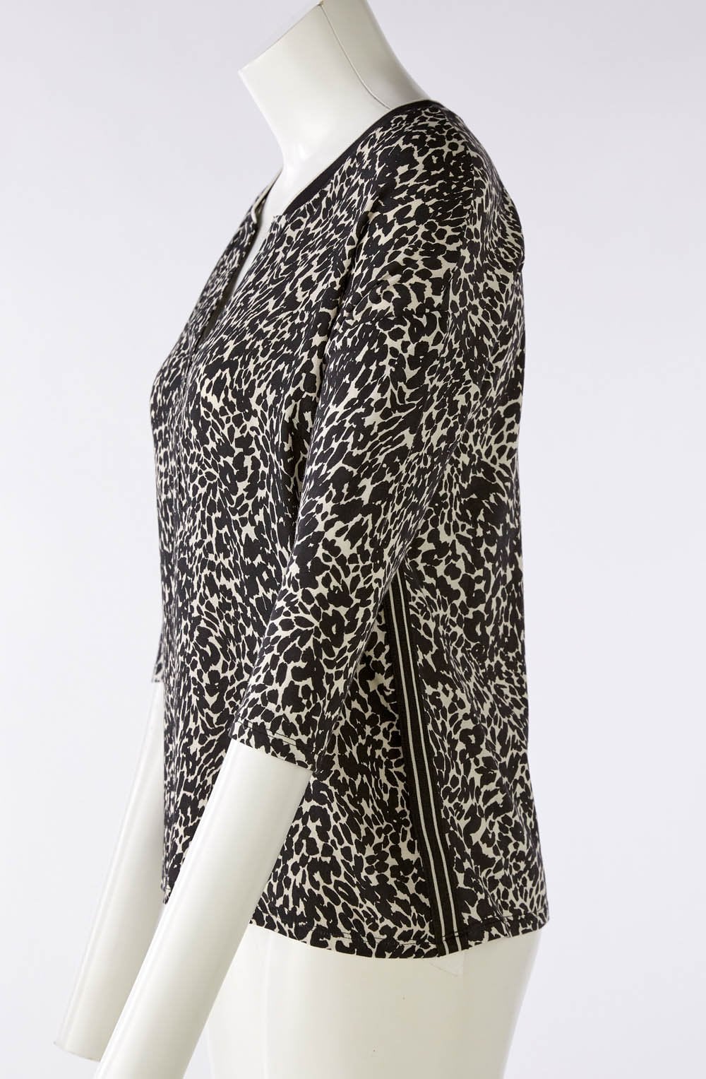 Animal Print V Neck Blouse