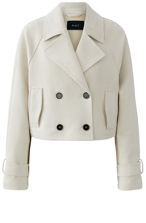 Antique White Suede Effect Jacket