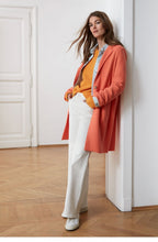 Apricot Boiled Wool Coat