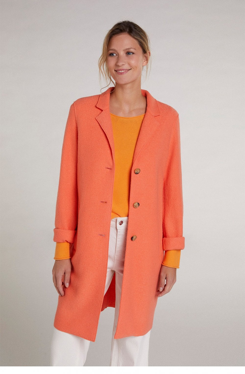 Apricot Boiled Wool Coat