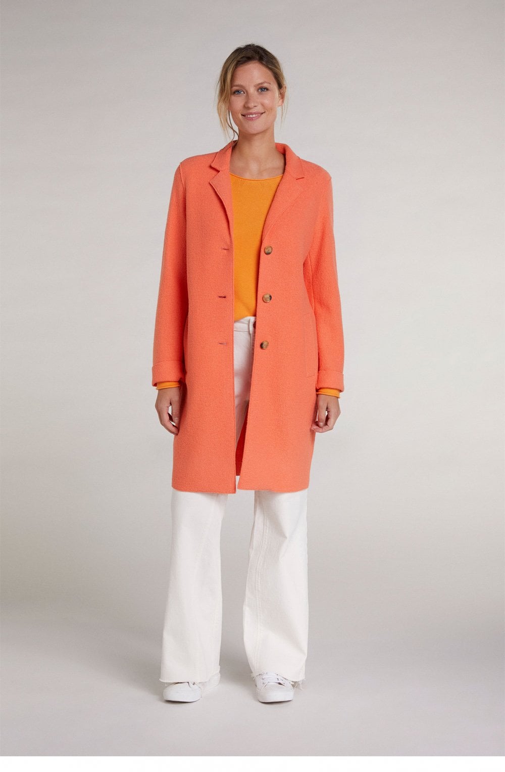 Apricot Boiled Wool Coat