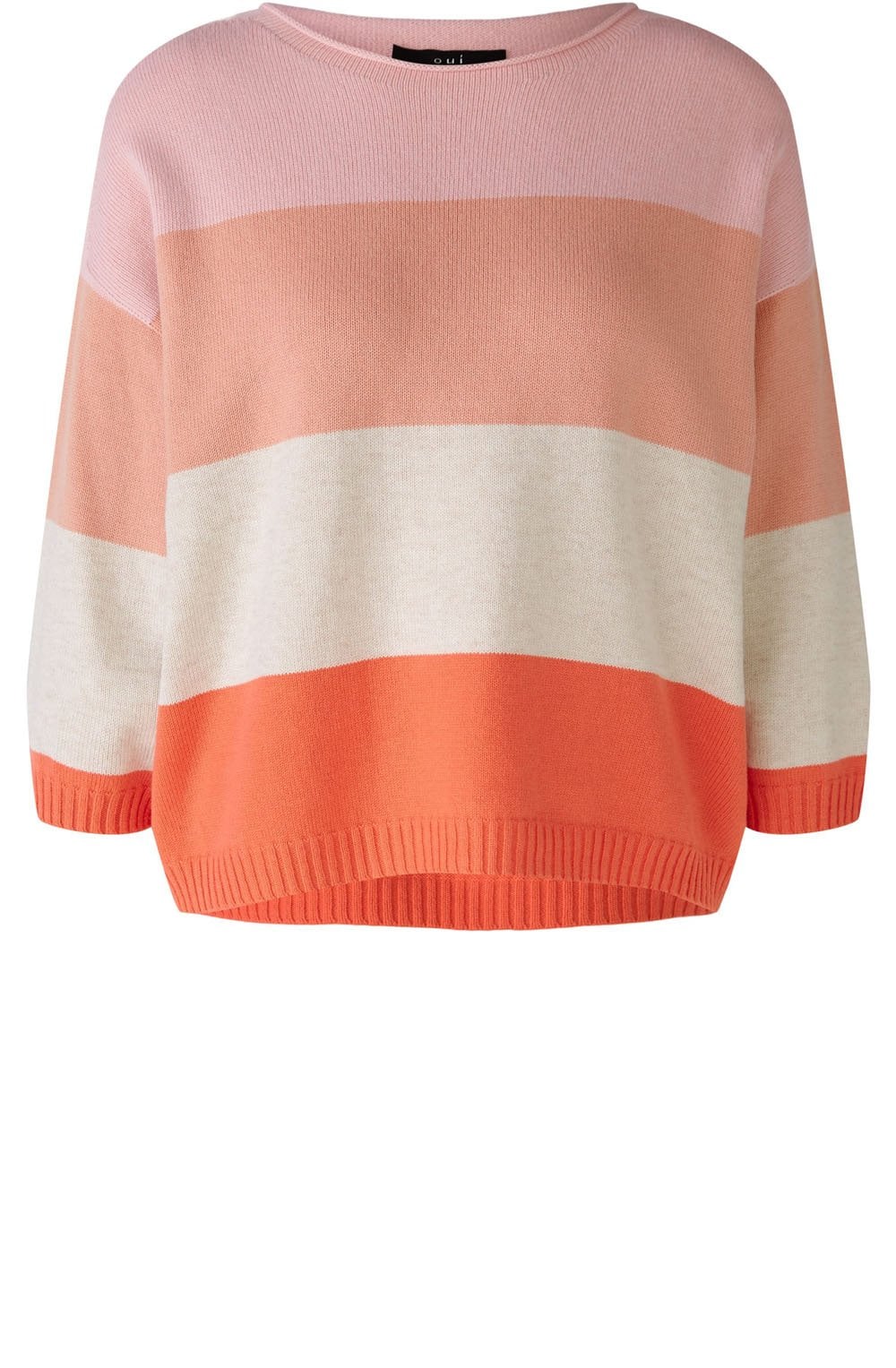 Apricot Camel Striped Casual Jumper