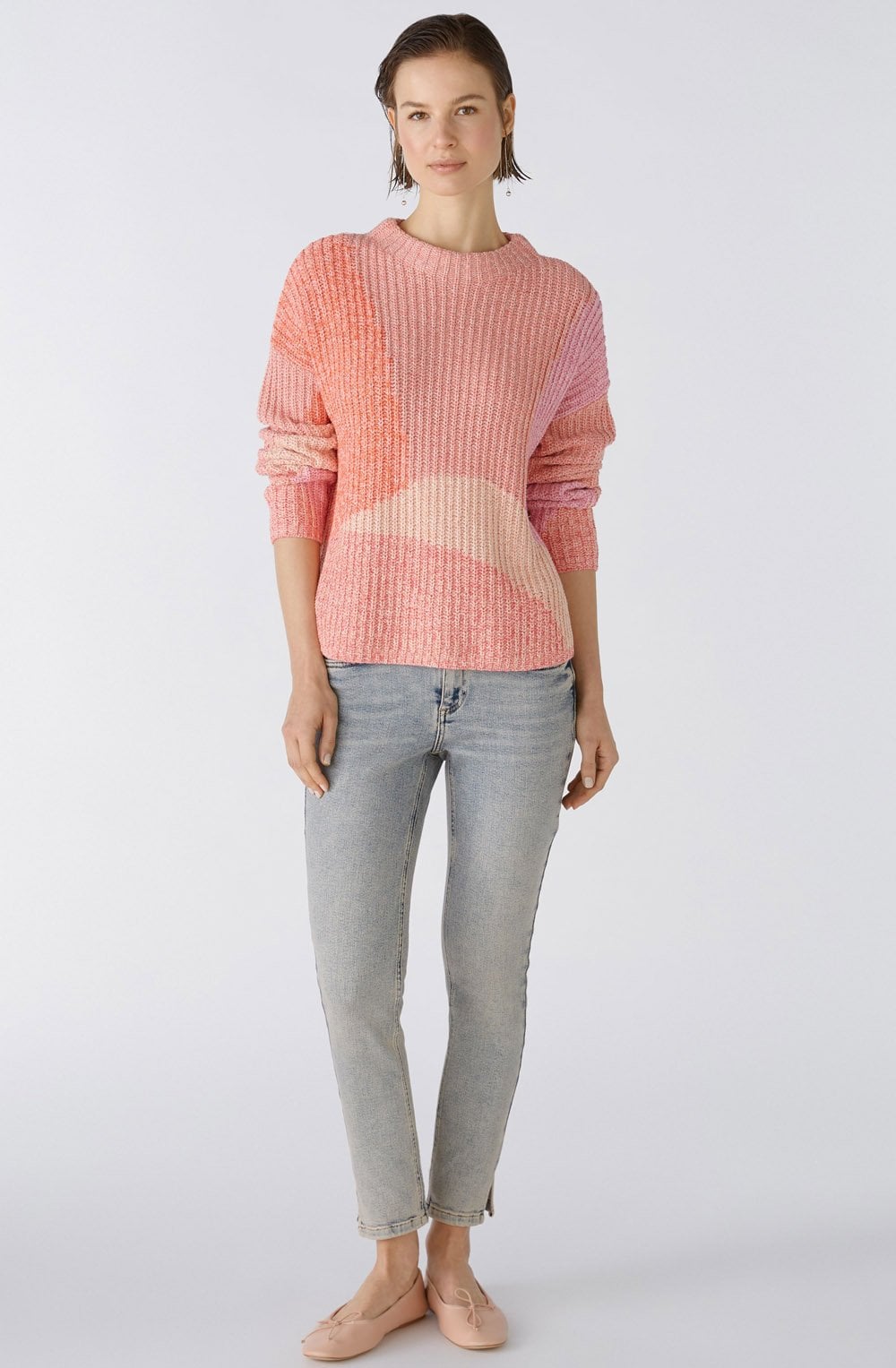 Apricot Red Iconic Yarn Mix Jumper