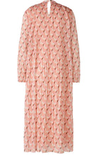 Apricot Red Pleated Mesh Dress