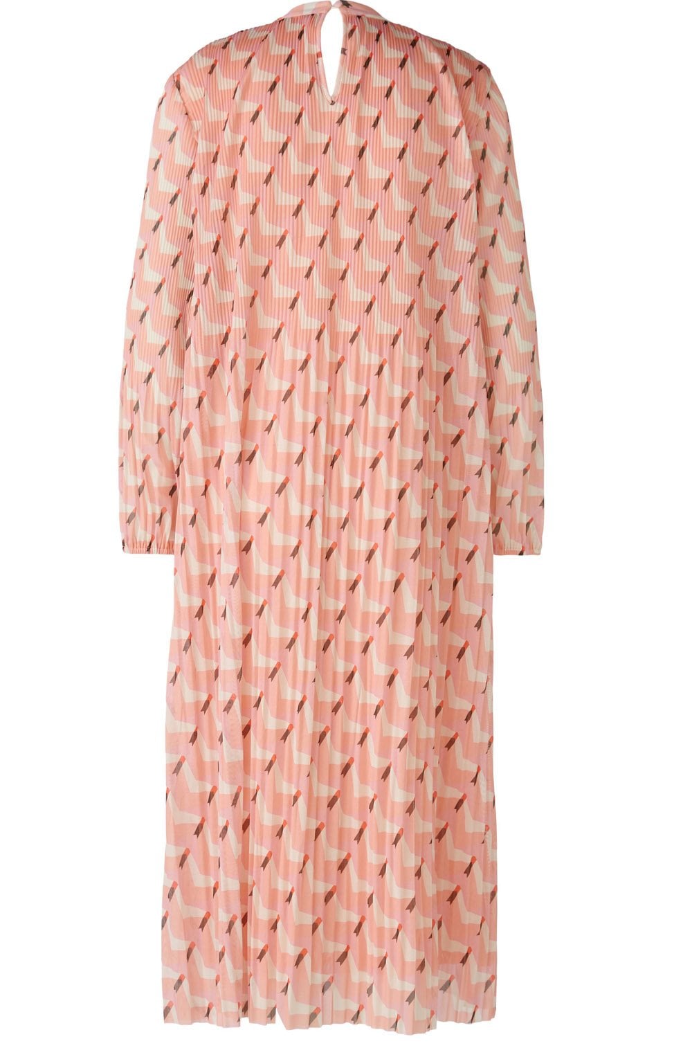 Apricot Red Pleated Mesh Dress